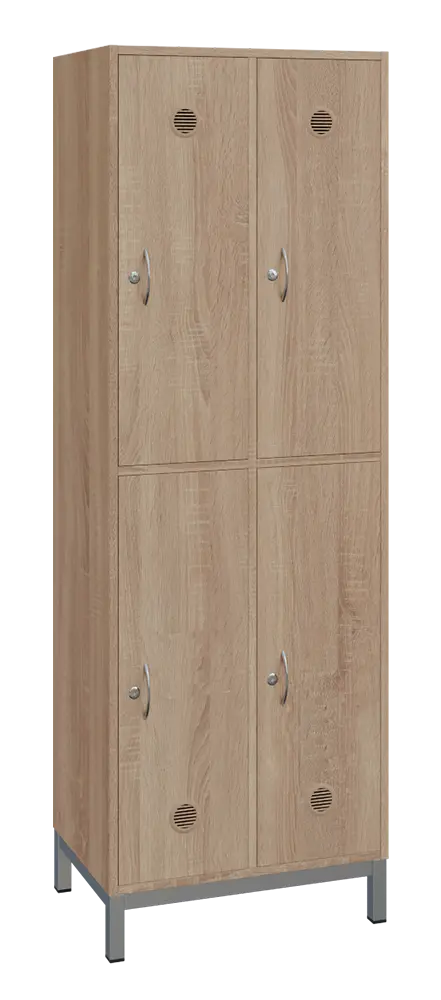 SBS-2222 šatní skříň 4-boxová, 1800x600x400 mm, kovové nohy, dub bardolino